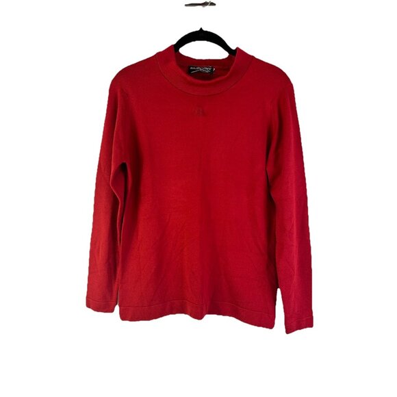 Vintage 80s Givenchy Sport Womens Medium Stitched Monogram Turtleneck Shirt - Picture 1 of 6
